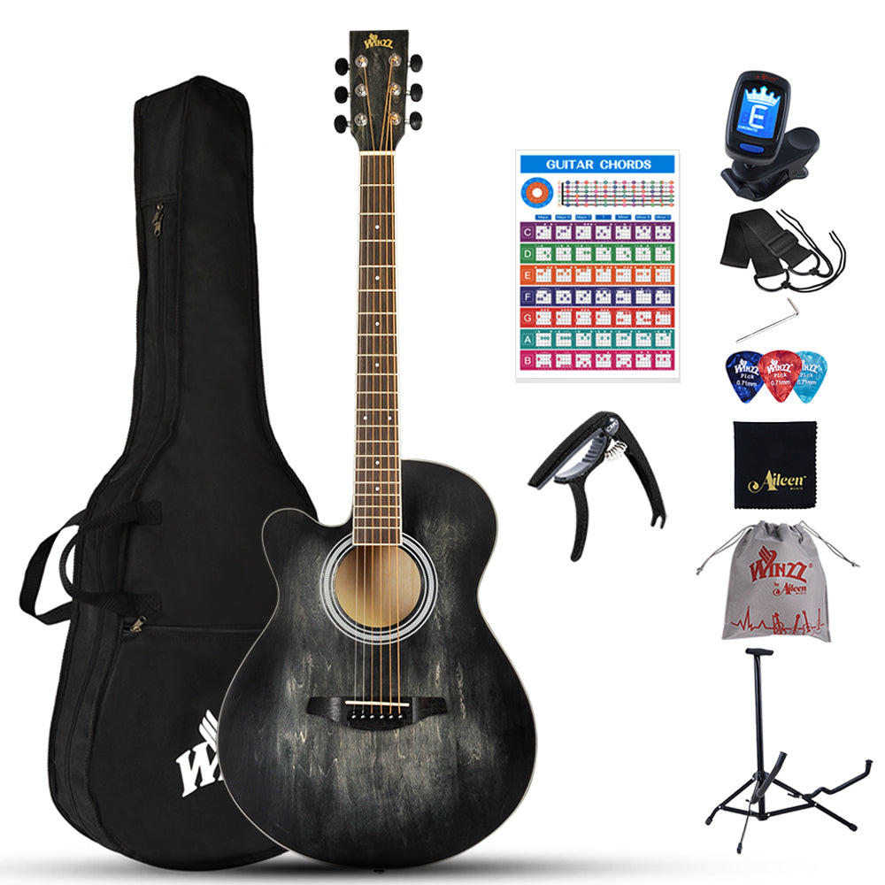 WINZZ AF-H00LC 40-Inch Beginner Cutaway Acoustic Guitar