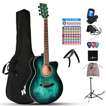 WINZZ AF-H00LC 40-Inch Beginner Cutaway Acoustic Guitar