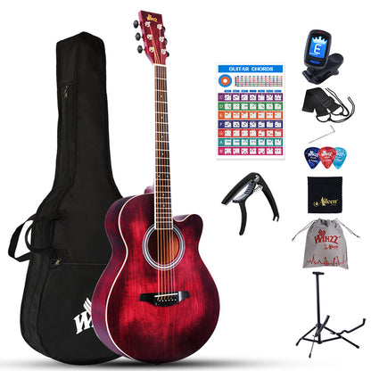 WINZZ AF-H00LC 40-Inch Beginner Cutaway Acoustic Guitar