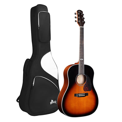 WINZZ AFM16-SD Slope Shoulder Dreadnought Solid Sitka Spruce Acoustic Guitar with Reinforced Carbon Fiber Neck