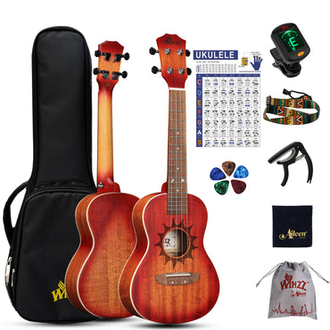 WINZZ AU07LA Mahogany Ukulele with Sun Engraved Soundhole