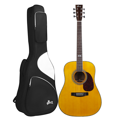 WINZZ AFM18H-MTC Solid Sitka Spruce Dreadnought Acoustic Guitar with Reinforced Carbon Fiber Neck