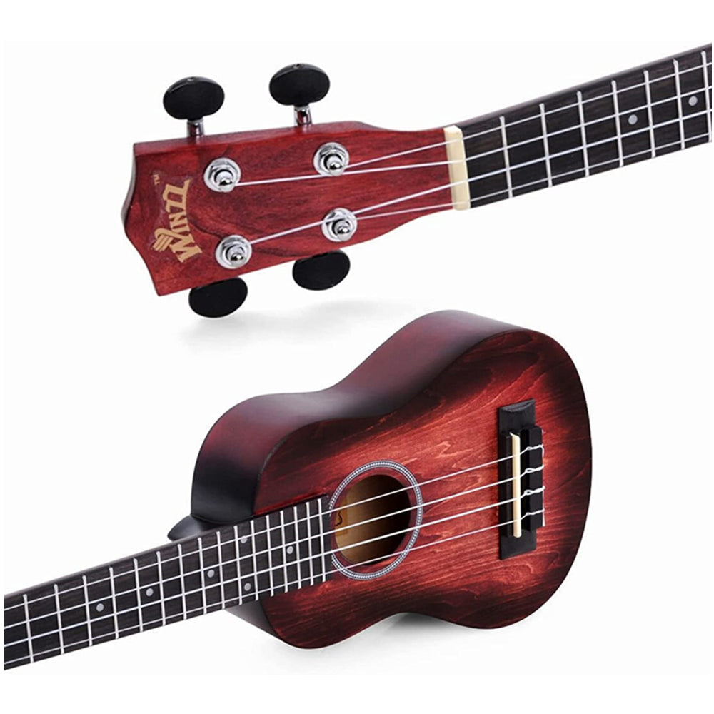 WINZZ HAND RUBBED Series-AU-H01A Vintage hawaiianische Anfänger-Ukulele, braun