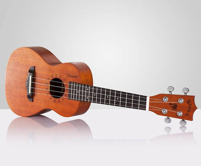 WINZZ AU70L Solid Mahogany Concert Ukulele for Beginners, Mahogany Matte