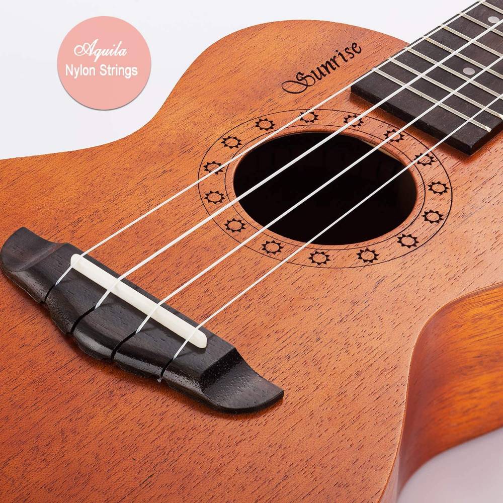 WINZZ AU70L Solid Mahogany Concert Ukulele for Beginners, Mahogany Matte