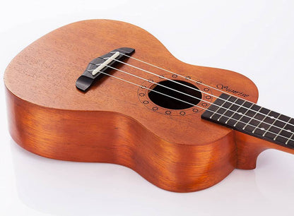 WINZZ AU70L Solid Mahogany Concert Ukulele for Beginners, Mahogany Matte