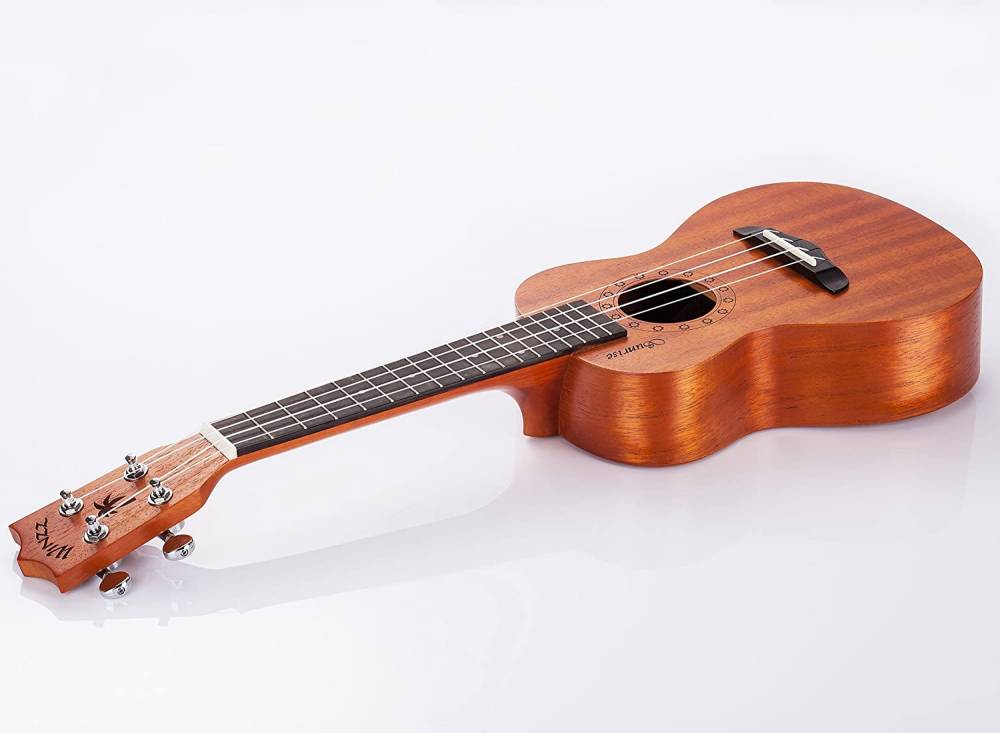 WINZZ AU70L Solid Mahogany Concert Ukulele for Beginners, Mahogany Matte