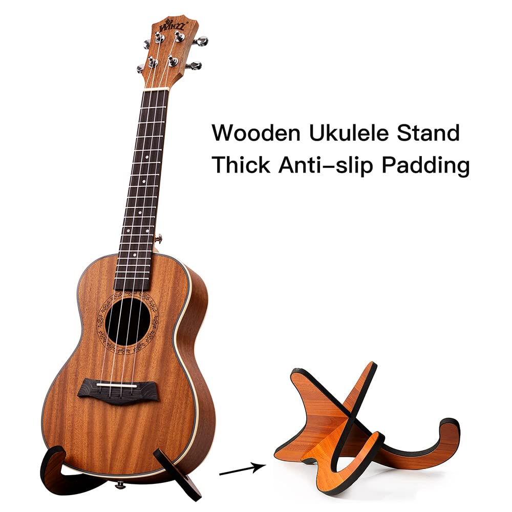 WINZZ AU07L Mahogany Soprano Ukulele for Beginners, Mahogany Matte