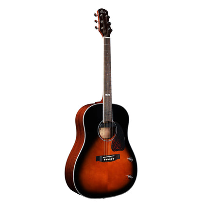 WINZZ AFM16E-SD Acoustic Guitar Front View: A beautiful slope-shoulder dreadnought guitar with a solid spruce top, showcasing its refined craftsmanship and balanced design.