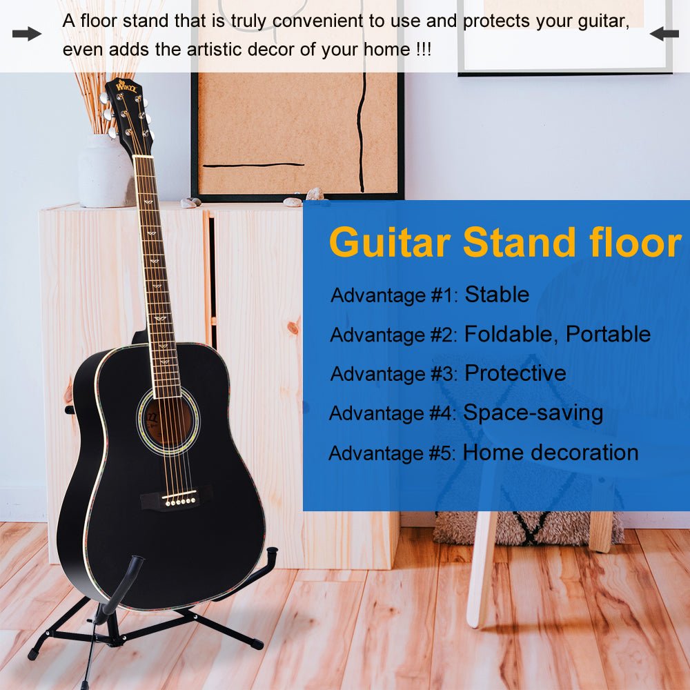 Winzz 41 Inch Acoustic Guitar for Beginners Adults, Black Matte - winzzguitars