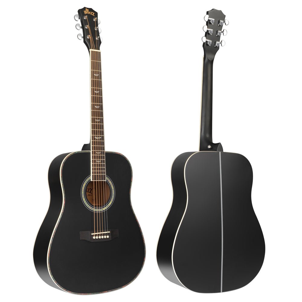 Winzz 41 Inch Acoustic Guitar for Beginners Adults, Black Matte - winzzguitars