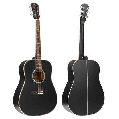 Winzz 41 Inch Acoustic Guitar for Beginners Adults, Black Matte - winzzguitars