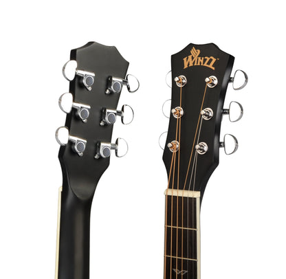 Winzz 41 Inch Acoustic Guitar for Beginners Adults, Black Matte - winzzguitars