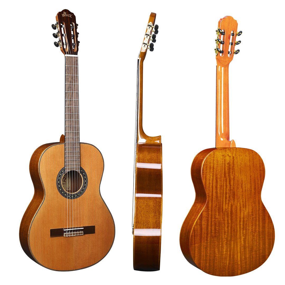 WINZZ ACM27 39-Inch Solid Cedar Classical Guitar With Reinforced Carbon Fiber Neck - winzzguitars