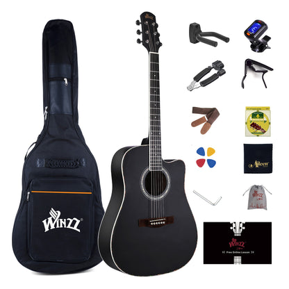 WINZZ AF168C Spruce Cutaway Acoustic Guitar for Adult Beginners - winzzguitars