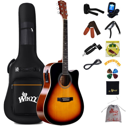 WINZZ AF168C Spruce Cutaway Acoustic Guitar for Adult Beginners - winzzguitars