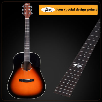 WINZZ AFM16-SD Slope Shoulder Dreadnought Solid Sitka Spruce Acoustic Guitar with Reinforced Carbon Fiber Neck - winzzguitars