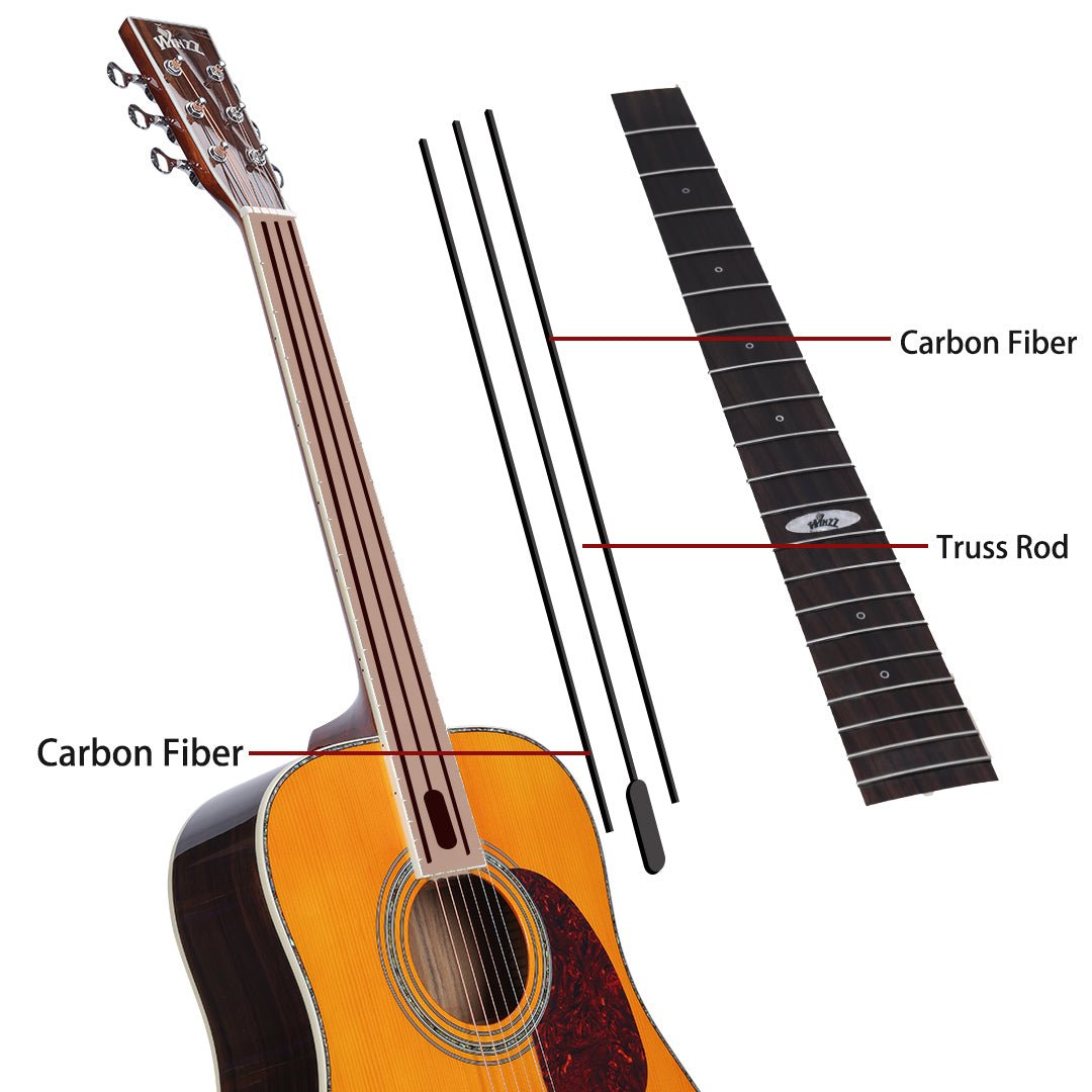 WINZZ AFM18H-MTC Solid Stika Spruce Acoustic Guitar with Reinforced Carbon Fiber Neck - winzzguitars