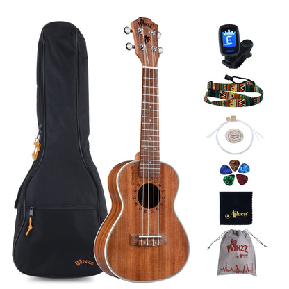 WINZZ AU50L 23-Inch Concert Solid Koa Ukulele, Natural Matte - winzzguitars